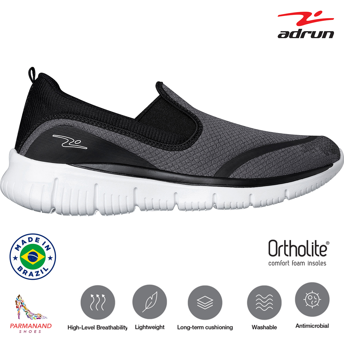 9711M GRAFITE/BLACK/WHITE - Parmanand Shoes